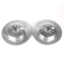 Front DRILLEDSLOTTED ROTOR PAIR for BMW X3 image 2