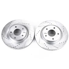 Front DRILLEDSLOTTED ROTOR PAIR for Nissan Altima image 2