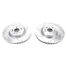 Front DRILLEDSLOTTED ROTOR PAIR for Mercedes-Benz image 2