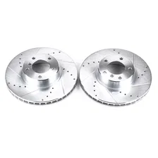 Front DRILLEDSLOTTED ROTOR PAIR for BMW image 2