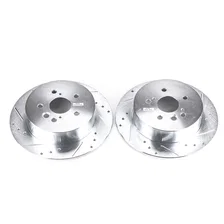 Rear DRILLEDSLOTTED ROTOR PAIR for Toyota RAV4 image 2