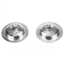 Rear DRILLEDSLOTTED ROTOR PAIR for Mini Cooper image 2