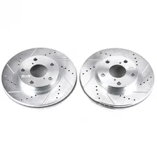 Front DRILLEDSLOTTED ROTOR PAIR for Toyota RAV4 image 2