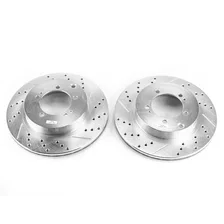Rear DRILLEDSLOTTED ROTOR PAIR for Mitsubishi Lancer image 2