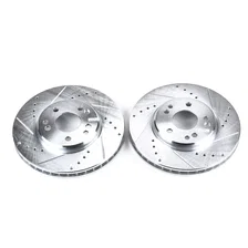 Front DRILLEDSLOTTED ROTOR PAIR for Mercedes-Benz image 2