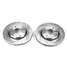 Front DRILLEDSLOTTED ROTOR PAIR for Volvo image 2