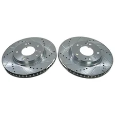 Front DRILLEDSLOTTED ROTOR PAIR for Hyundai image 1