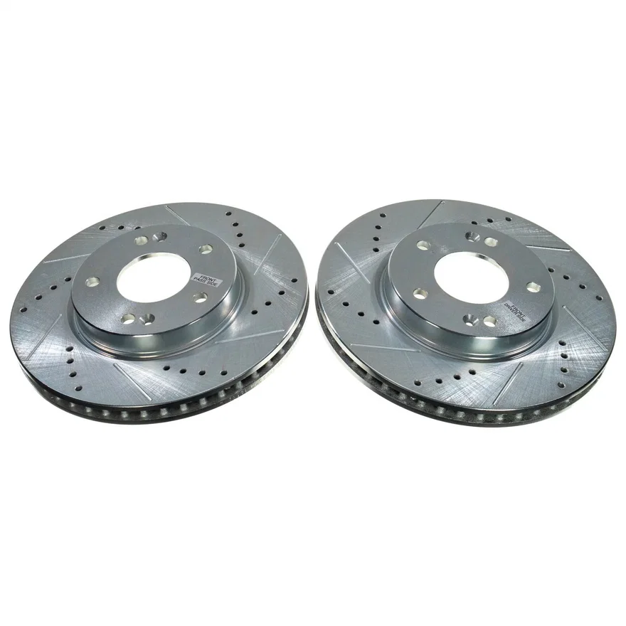 Front DRILLEDSLOTTED ROTOR PAIR for Hyundai