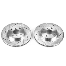 Front DRILLEDSLOTTED ROTOR PAIR for Toyota image 2