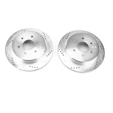 Rear DRILLEDSLOTTED ROTOR PAIR for Nissan TITAN image 2