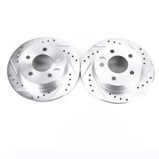 Rear DRILLEDSLOTTED ROTOR PAIR for Ford Mustang image 2