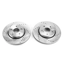 Front DRILLEDSLOTTED ROTOR PAIR for Suzuki Kizashi image 2