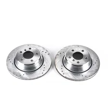 Rear DRILLEDSLOTTED ROTOR PAIR for BMW X5 image 2