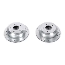 Rear DRILLEDSLOTTED ROTOR PAIR for Pontiac GTO image 2