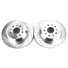 Rear DRILLEDSLOTTED ROTOR PAIR for Jeep Wrangler image 2