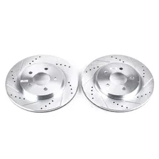 Rear DRILLEDSLOTTED ROTOR PAIR for Ford Mustang image 2