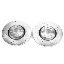 Front DRILLEDSLOTTED ROTOR PAIR for Audi image 2