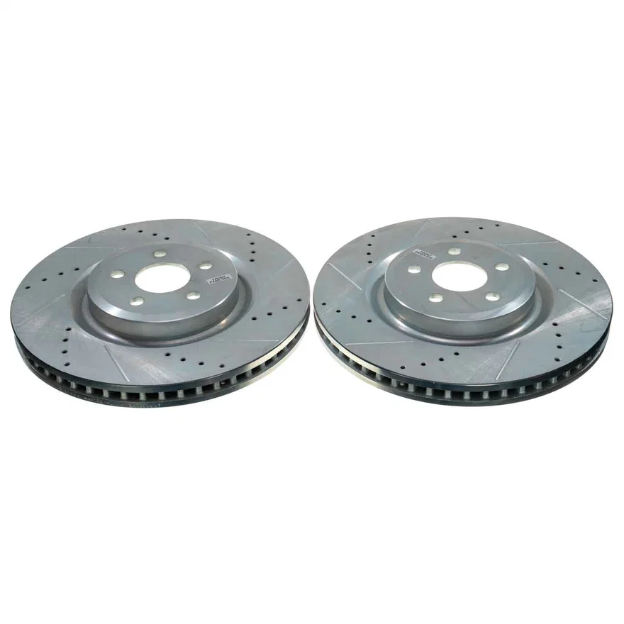 Front DRILLEDSLOTTED ROTOR PAIR for Ford Edge