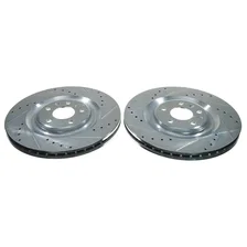 Rear DRILLEDSLOTTED ROTOR PAIR for Audi image 1