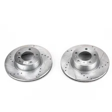 Front DRILLEDSLOTTED ROTOR PAIR for BMW image 2