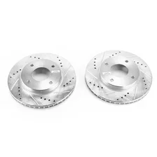 Front DRILLEDSLOTTED ROTOR PAIR for Nissan Versa image 2