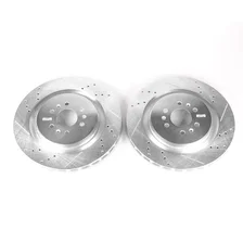 Rear DRILLEDSLOTTED ROTOR PAIR for Cadillac image 2