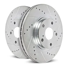 Front DRILLEDSLOTTED ROTOR PAIR for Audi image 1