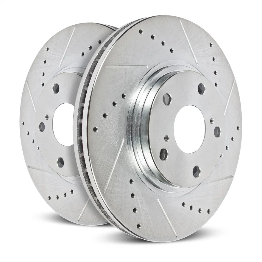 Front DRILLEDSLOTTED ROTOR PAIR for Audi