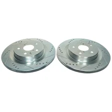 Rear DRILLEDSLOTTED ROTOR PAIR for Toyota image 2