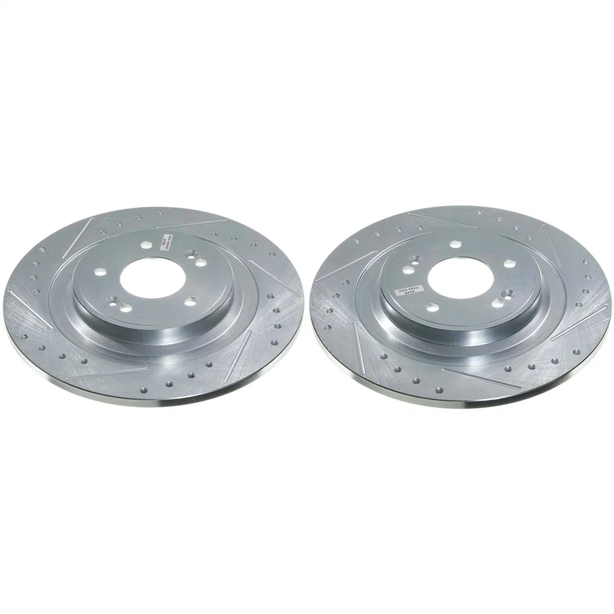 Rear DRILLEDSLOTTED ROTOR PAIR for Kia Carnival