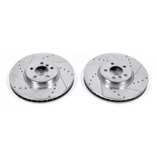 Front DRILLEDSLOTTED ROTOR PAIR for BMW image 2