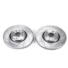 Front DRILLEDSLOTTED ROTOR PAIR for Saab image 2