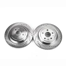 Rear DRILLEDSLOTTED ROTOR PAIR for Cadillac CTS image 2