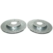Rear DRILLEDSLOTTED ROTOR PAIR image 1