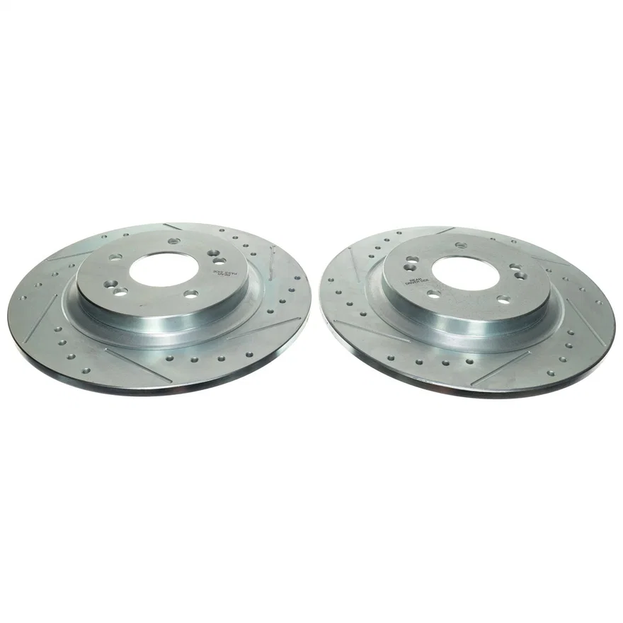 Rear DRILLEDSLOTTED ROTOR PAIR