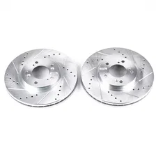 Front DRILLEDSLOTTED ROTOR PAIR for Acura RL image 2