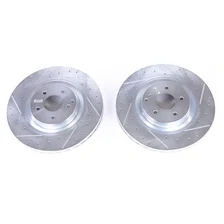 Front DRILLEDSLOTTED ROTOR PAIR for Mercedes-Benz CLK500 image 2