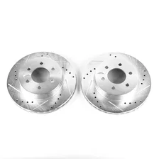 Front DRILLEDSLOTTED ROTOR PAIR for Dodge image 2