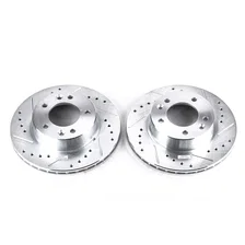 Front DRILLEDSLOTTED ROTOR PAIR for Mazda RX-7 image 2
