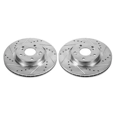 Front DRILLEDSLOTTED ROTOR PAIR for Honda CR-V image 2
