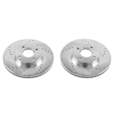 Front DRILLEDSLOTTED ROTOR PAIR for Ford Fiesta image 2