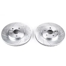 Front DRILLEDSLOTTED ROTOR PAIR for Lexus LS430 image 2