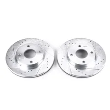 Front DRILLEDSLOTTED ROTOR PAIR for Ford Focus image 2