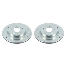 Rear DRILLEDSLOTTED ROTOR PAIR for Nissan image 2