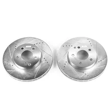 Front DRILLEDSLOTTED ROTOR PAIR for Mercedes-Benz image 2