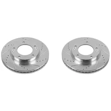 Front DRILLEDSLOTTED ROTOR PAIR for Kia Sorento image 2