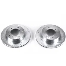 Front DRILLEDSLOTTED ROTOR PAIR for Hummer image 2