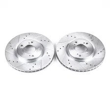 Front DRILLEDSLOTTED ROTOR PAIR for Honda S2000 image 2