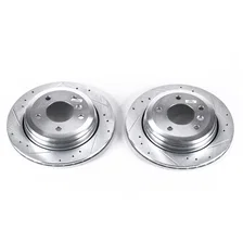 Rear DRILLEDSLOTTED ROTOR PAIR for BMW 325xi image 2