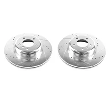 Front DRILLEDSLOTTED ROTOR PAIR for BMW image 2